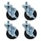 Bk Resources 4-inch Threaded Stem Casters, Hard Rubber Wheels, Brake, 300lb Cap, Grease/Water Resistant, 4PK 4SBR-6ST-HR-PS4 - alternate 1